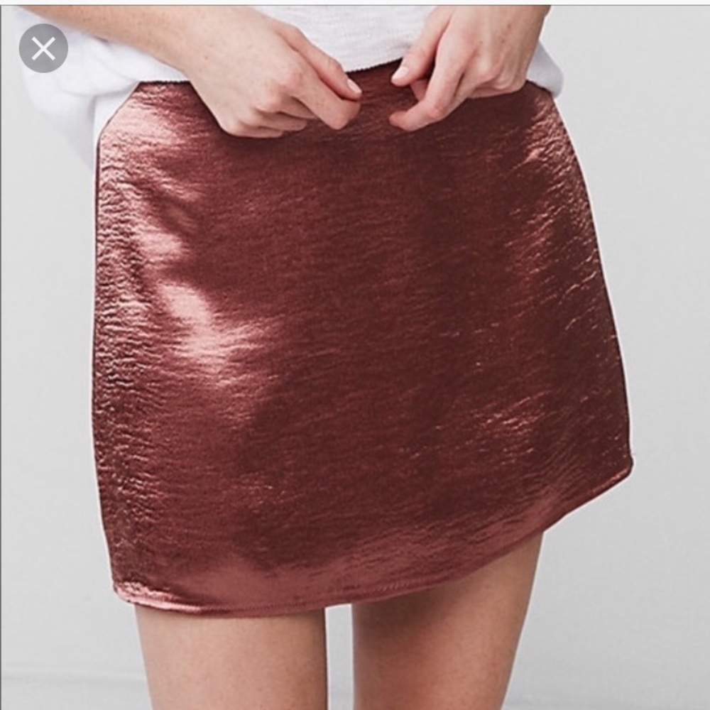 Express Blush Satin Mini Skirt